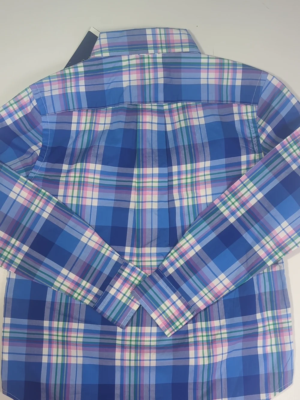 NWT Ralph Lauren Boys Blue Plaid Button Down Shirt Size 8